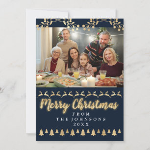 Cartão De Festividades Foto Feliz Feliz ano novo de Natal Moderno