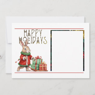 Cartão De Festividades Foto FELIZ FÉRIAS FELIZES CHRISTMAS RABBIT