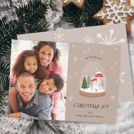 Cartão De Festividades Foto Festiva de Bola de Neve Natal Feliz