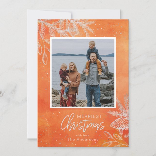 Cartão De Festividades Foto festiva Floco de Natal mais feliz (Frente)