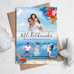 Cartão De Festividades Foto Flor Tropical Mele Kalikimaka Natal 2