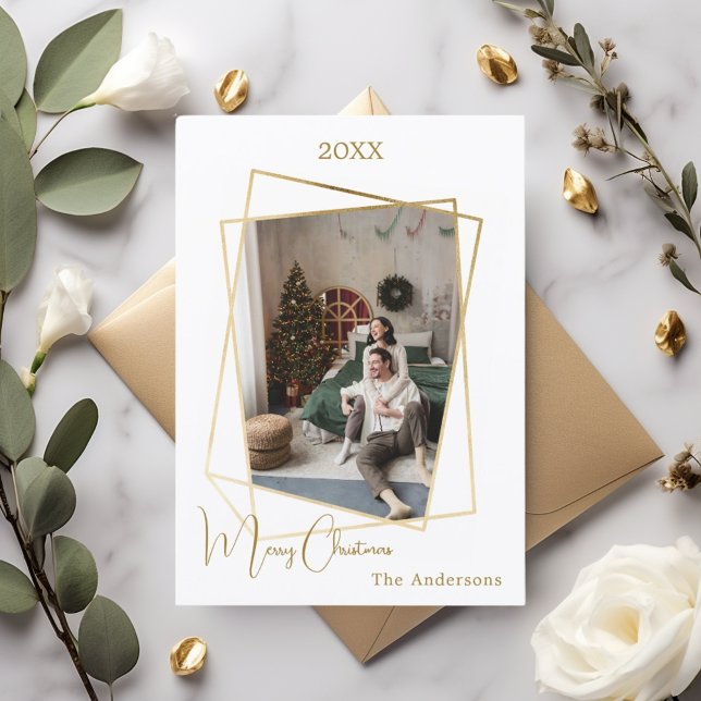 Cartão De Festividades Foto geométrica de Natal (Criador carregado)