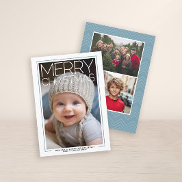 Cartão De Festividades Foto - Grande Feliz Natal - Bebê Azul Acentos