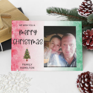 Cartão De Festividades Foto horizontal de Natal plana