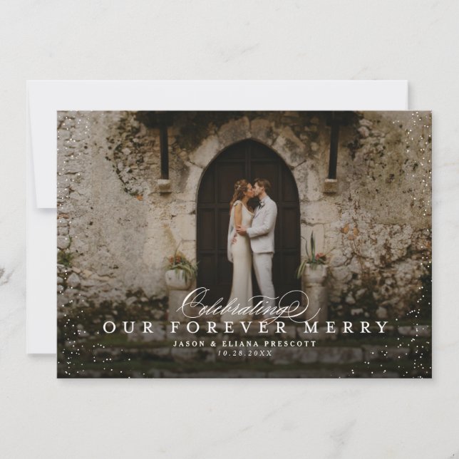 Cartão De Festividades Foto horizontal nova de feliz para sempre (Frente)