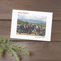 Foto Horizontal Plaid Vermelho Natal Feliz Script