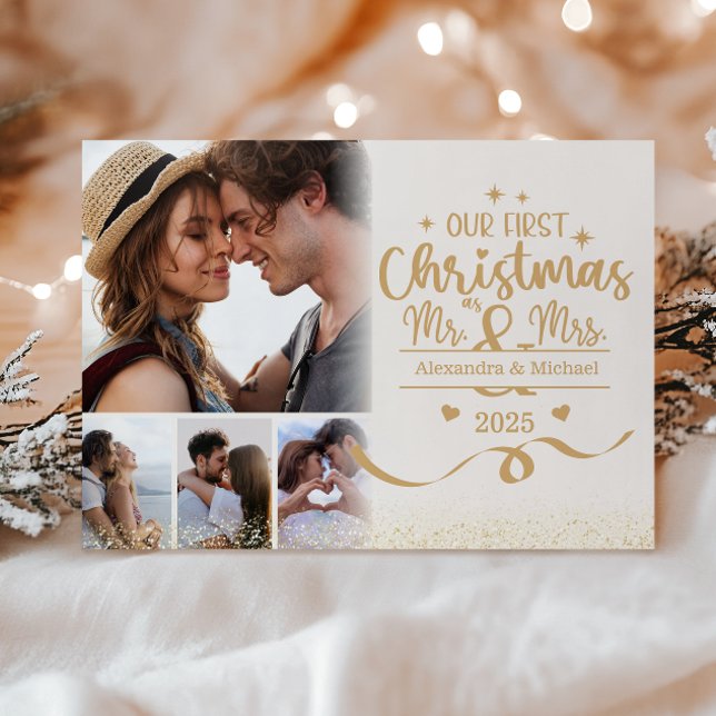 Cartão De Festividades Foto Horizontal Primeiro Natal 4 (Criador carregado)