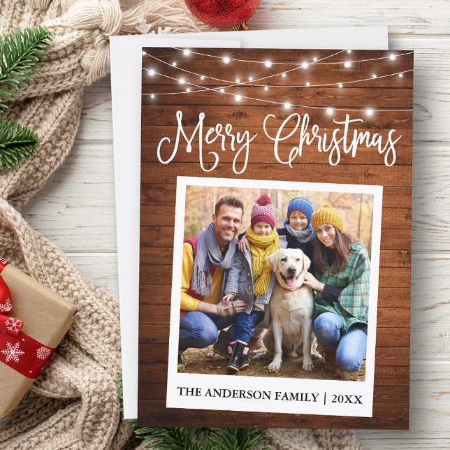 Cartão De Festividades Foto instantânea da câmera fotográfica de luzes de (Customize to add text to back of card.)