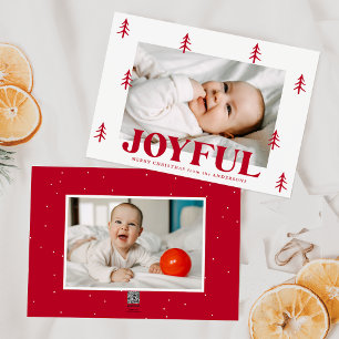 Cartão De Festividades Foto Joyful Red Trees 2