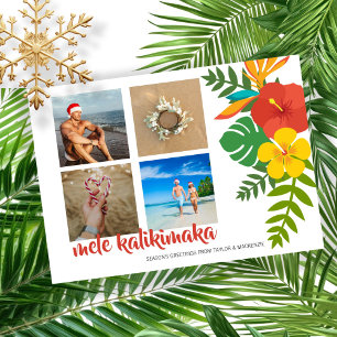 Cartão De Festividades Foto: Mele Kalikimaka Flower Personalizada