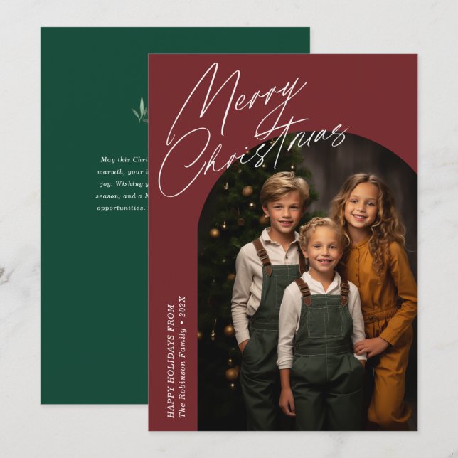 Cartão De Festividades Foto mínima do arco de natal (Frente/Verso)