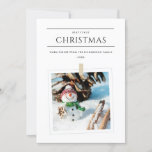 CARTÃO DE FESTIVIDADES FOTO MÍNIMA DO INVERNO SNOWMAN MERRIEST CHRISTMAS<br><div class="desc">Se precisar de mais alguma personalização,  por favor,  sinta-se à vontade para me enviar uma mensagem em yellowfebstudio@gmail.com.</div>