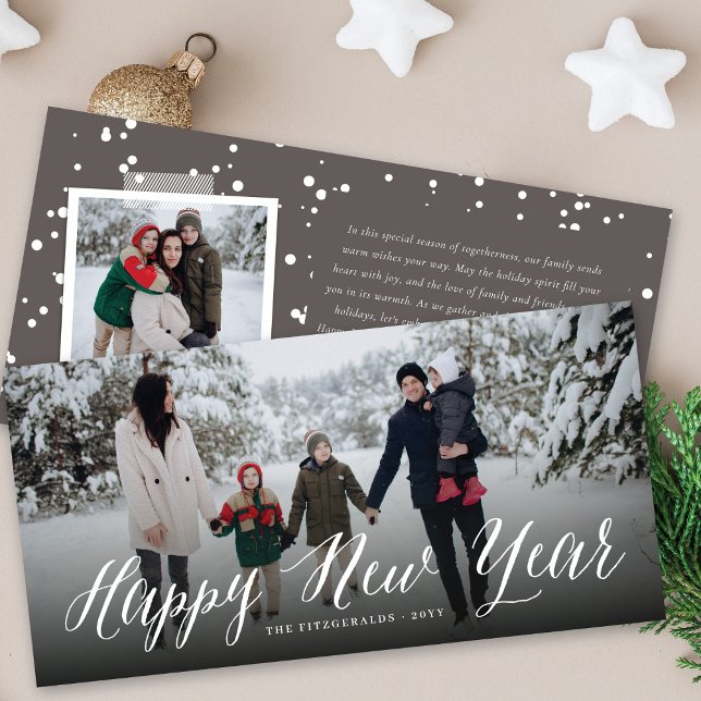 Cartão De Festividades Foto mínima mínima moderna de script simples do fe (Criador carregado)