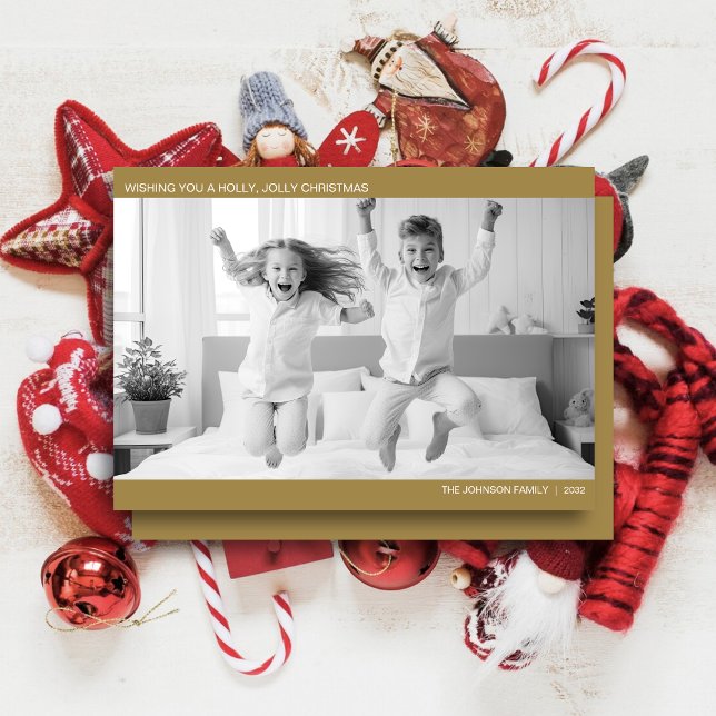 Cartão De Festividades Foto Mínima Moderna de B&W (Criador carregado)