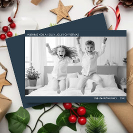 Cartão De Festividades Foto Mínima Moderna de B&W