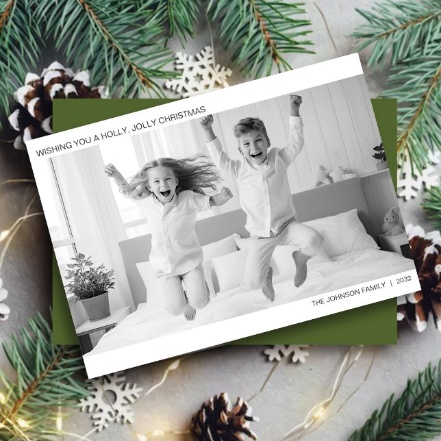 Cartão De Festividades Foto Mínima Moderna de B&W (Criador carregado)