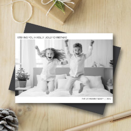 Cartão De Festividades Foto Mínima Moderna de B&W