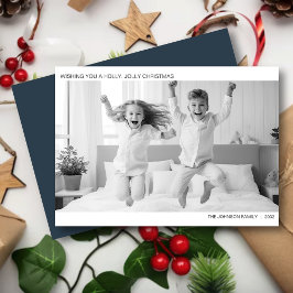 Cartão De Festividades Foto Mínima Moderna de B&W