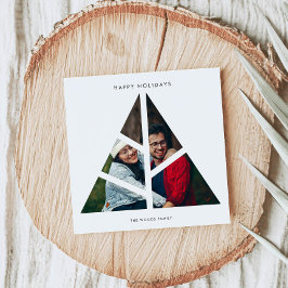 Cartão De Festividades Foto minimalista da camada de árvore de Natal geom