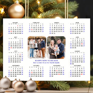 Cartão De Festividades Foto minimalista da família moderna de calendário
