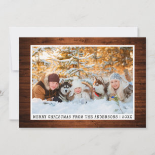 Cartão De Festividades Foto minimalista da Típica de Trendy Font Wood