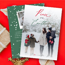 Cartão De Festividades Foto minimalista da tipografia do roteiro Peace On