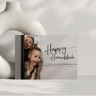 Cartão De Festividades Foto Minimalista de Nomes de Família para Hanukkah