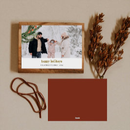 Cartão De Festividades Foto minimalista de Wreath Pine de inverno