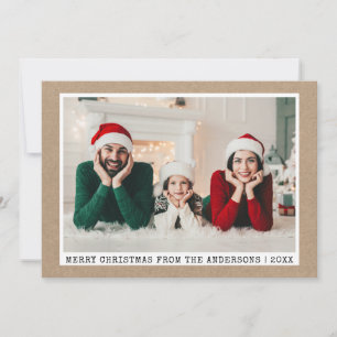 Cartão De Festividades Foto minimalista do Kraft da máquina de escrever d