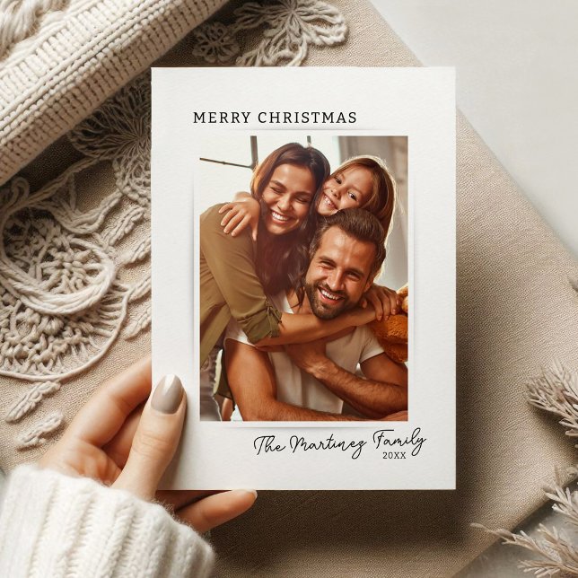 Cartão De Festividades Foto minimalista Feliz Natal (Criador carregado)