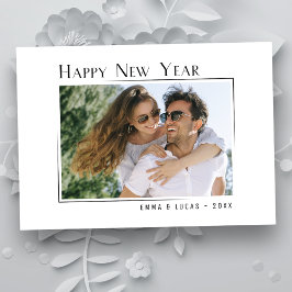 Cartão De Festividades Foto minimalista moderna do Na moda feliz ano novo