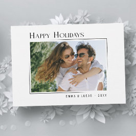 Cartão De Festividades Foto minimalista sobre Na moda de feriados felizes