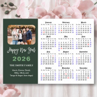 Foto Minimalista Verde do Calendário 2026