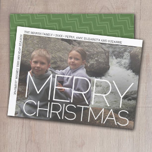 Cartão De Festividades Foto: Mínimo de Borda Branca Moderna Feliz Natal