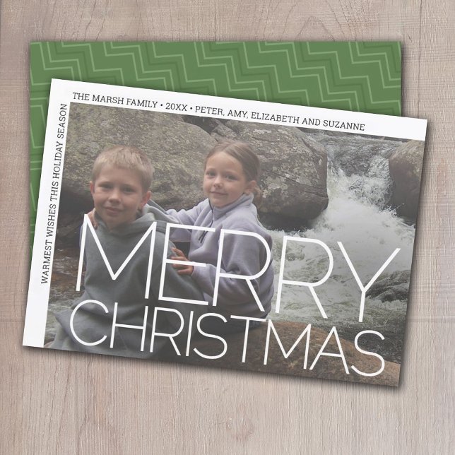 Cartão De Festividades Foto: Mínimo de Borda Branca Moderna Feliz Natal (Criador carregado)