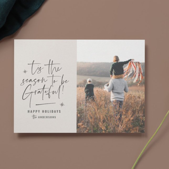 Cartão De Festividades Foto moderna 1 Natal de Ação de Graças (Criador carregado)