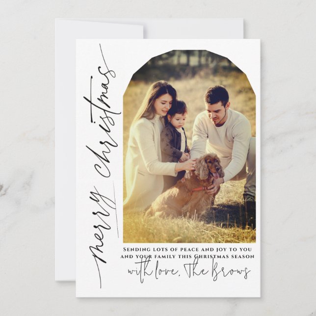 Cartão De Festividades Foto moderna com Arch (Frente)