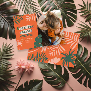 Cartão De Festividades Foto moderna da palmeira tropical de julho