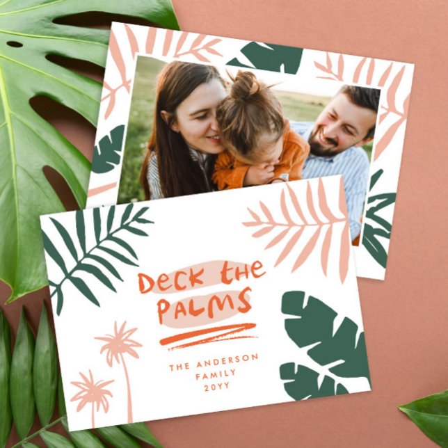 Cartão De Festividades Foto moderna da palmeira tropical de julho (Criador carregado)