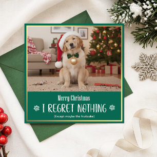 Cartão De Festividades Foto Moderna de Cachorro Fofo e Divertido Natal En