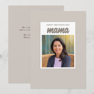 Cartão De Festividades Foto Moderna de Crianças da Mamãe Beige no Dia das