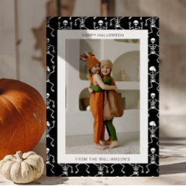Cartão De Festividades Foto Moderna de Esqueleto Assustador para o Hallow