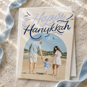 Cartão De Festividades Foto Moderna de Família Feliz Hanukkah