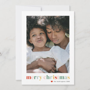 Cartão De Festividades Foto Moderna de Natal Colorido e Alegre