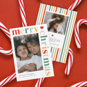 Cartão De Festividades Foto Moderna de Natal Colorido e Alegre