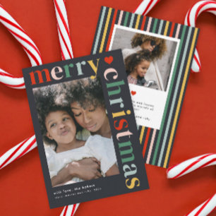 Cartão De Festividades Foto Moderna de Natal Colorido e Alegre