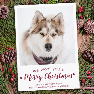 Cartão De Festividades Foto Moderna De Pet Feliz Natal Do Cão