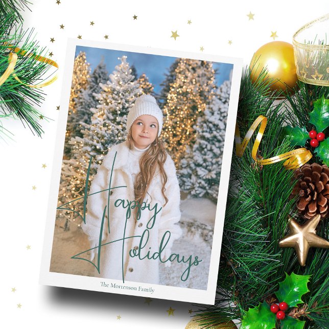 Cartão De Festividades Foto moderna de script de assinatura de feriados f (Criador carregado)