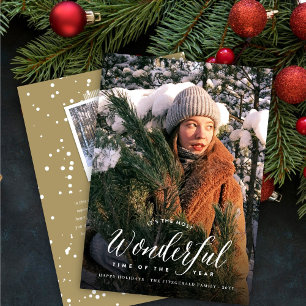 Cartão De Festividades Foto Moderna Do Ano Mais Maravilhosa