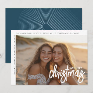 Cartão De Festividades Foto Moderna - Offset Borda Branca Mínima Alegre C